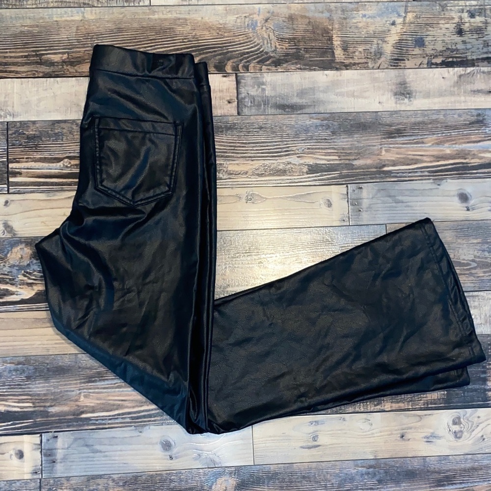 Rewash Black Faux Leather Trousers